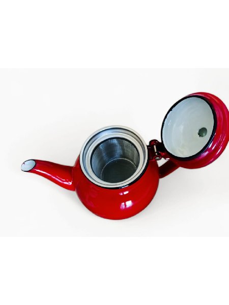 Vista adicional Tetera té hierbas enlozada con filtro 700 cc